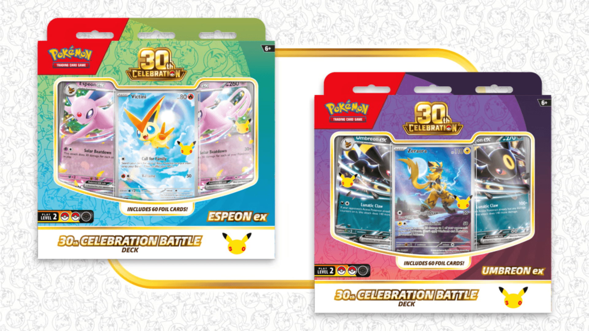 Decks de Combat Mentali-ex et Noctali-ex Célébrations 30 Ans — Decks 30th Celebration