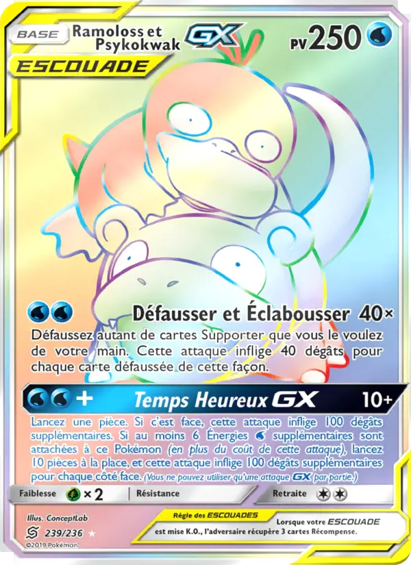 Carte Pokémon Ramoloss et Psykokwak GX 239
