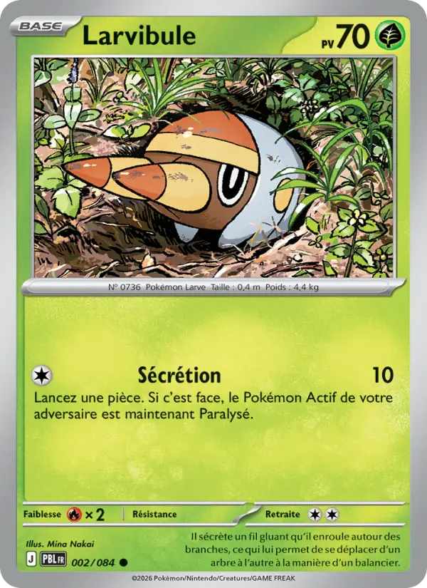 Carte Pokémon Larvibule 002