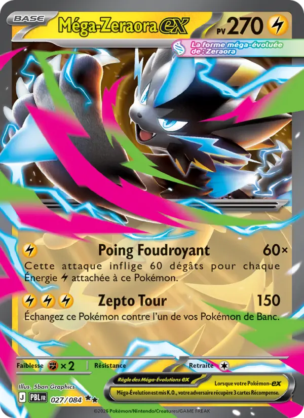 Carte Pokémon Méga-Zeraora-ex 027