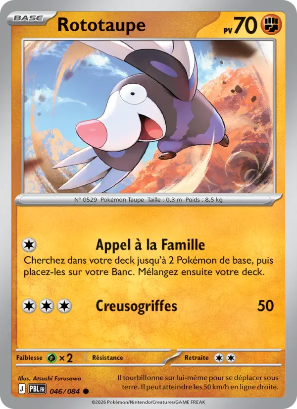 Carte Pokémon Rototaupe 046