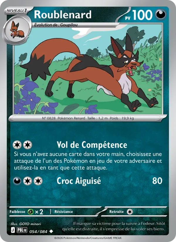 Carte Pokémon Roublenard 054