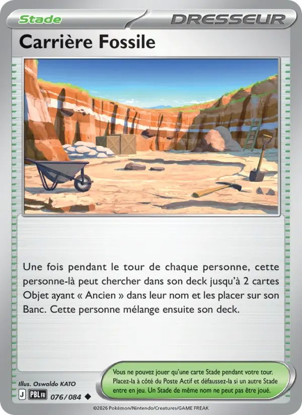 Carte Pokémon Carrière Fossile 076