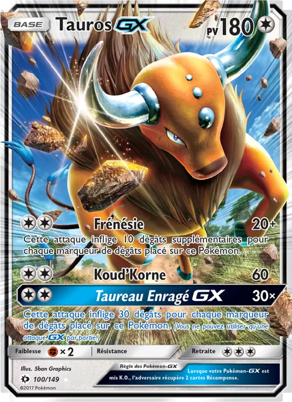 Carte Pokémon Tauros GX 100