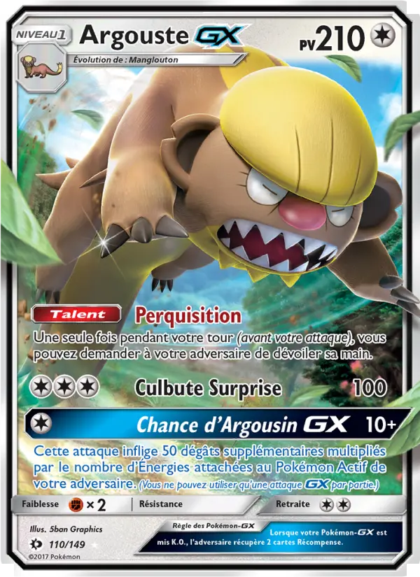 Carte Pokémon Argouste GX 110