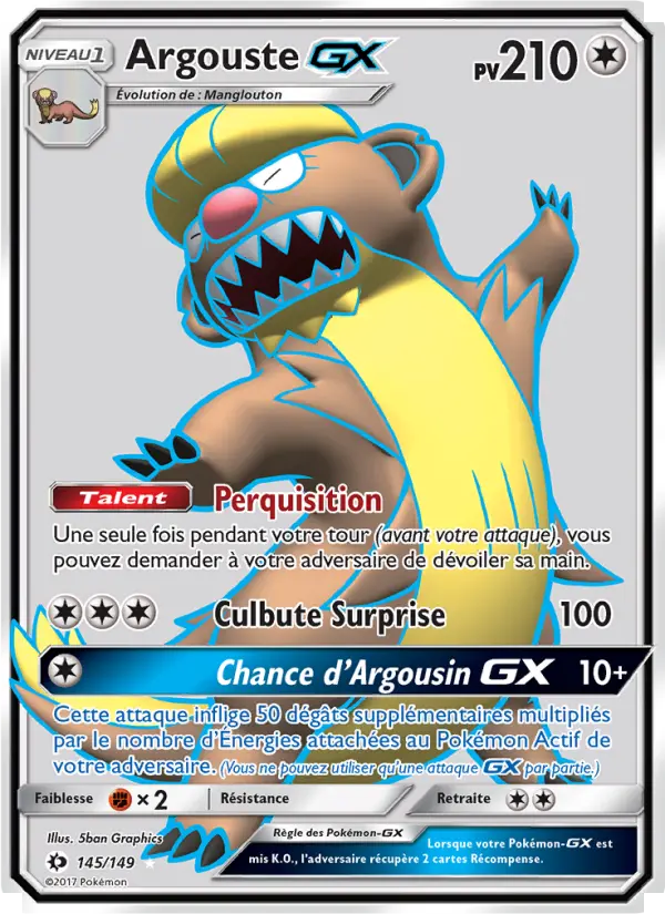 Carte Pokémon Argouste GX 145