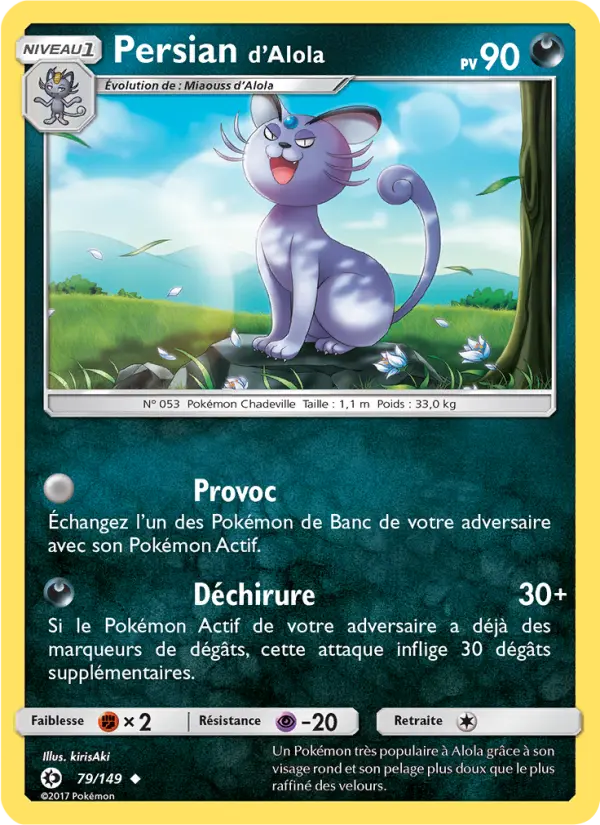 Carte Pokémon Persian d’Alola 79