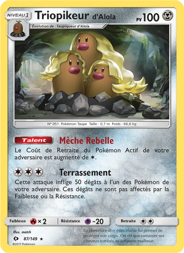 Carte Pokémon Triopikeur d’Alola 87