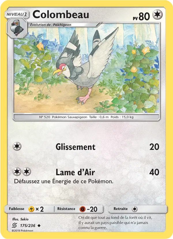 Carte Pokémon Colombeau 175