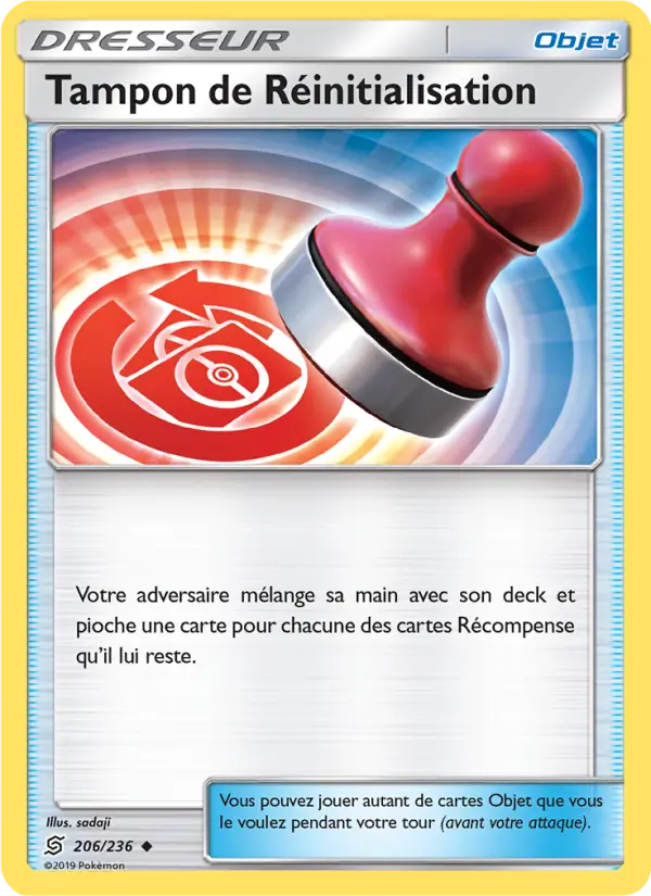 Carte Pokémon Tampon de Réinitialisation 206