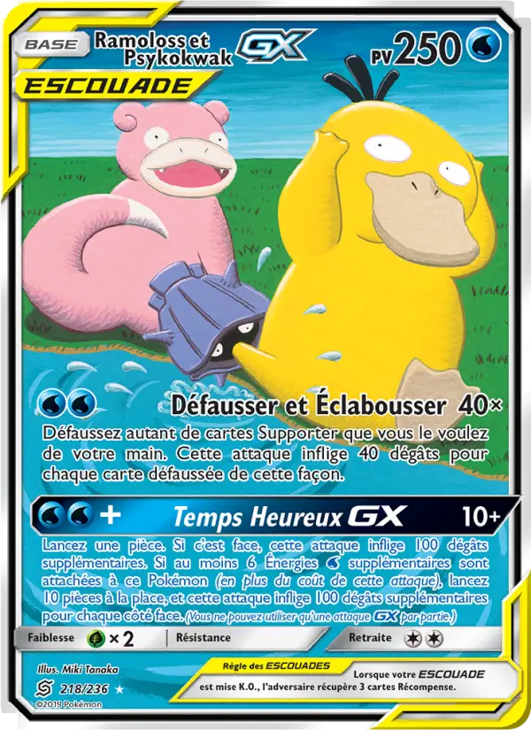 Carte Pokémon Ramoloss et Psykokwak GX 218
