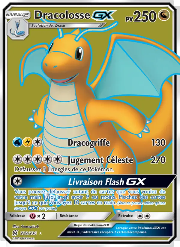 Carte Pokémon Dracolosse GX 229