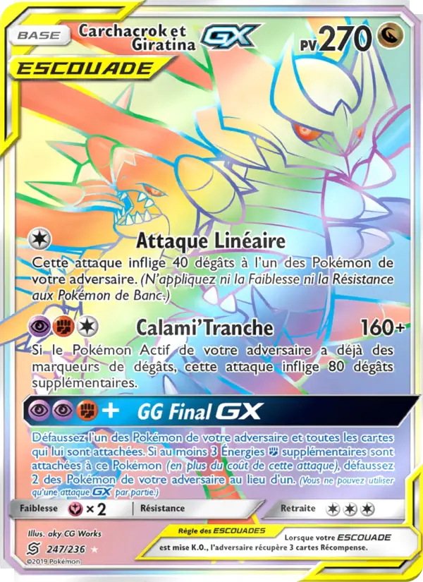 Carte Pokémon Carchacrok et Giratina GX 247