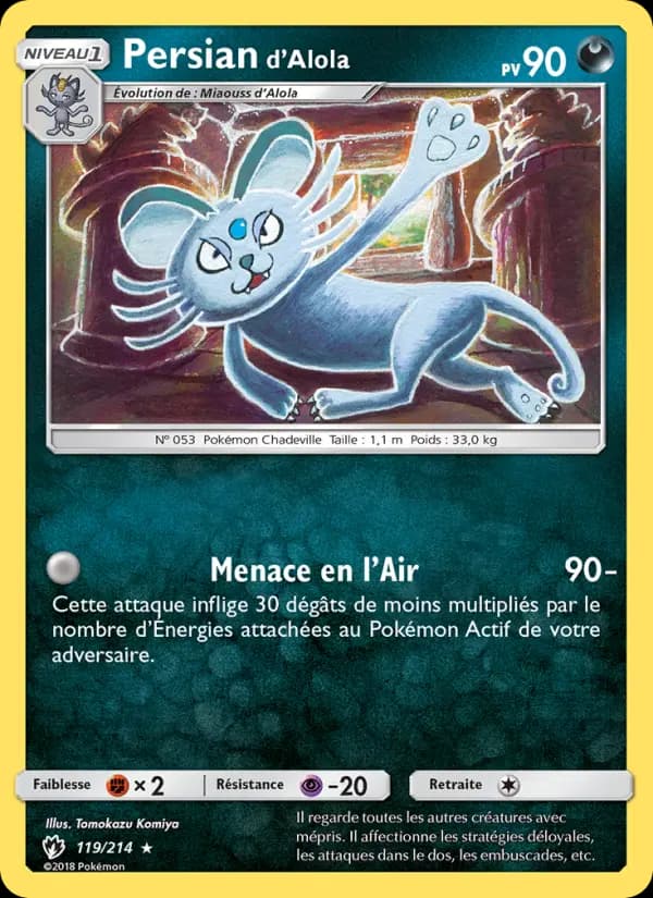 Carte Pokémon Persian d’Alola 119