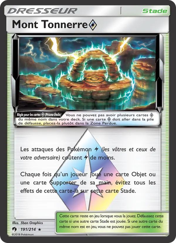 Carte Pokémon Mont Tonnerre ◇ 191