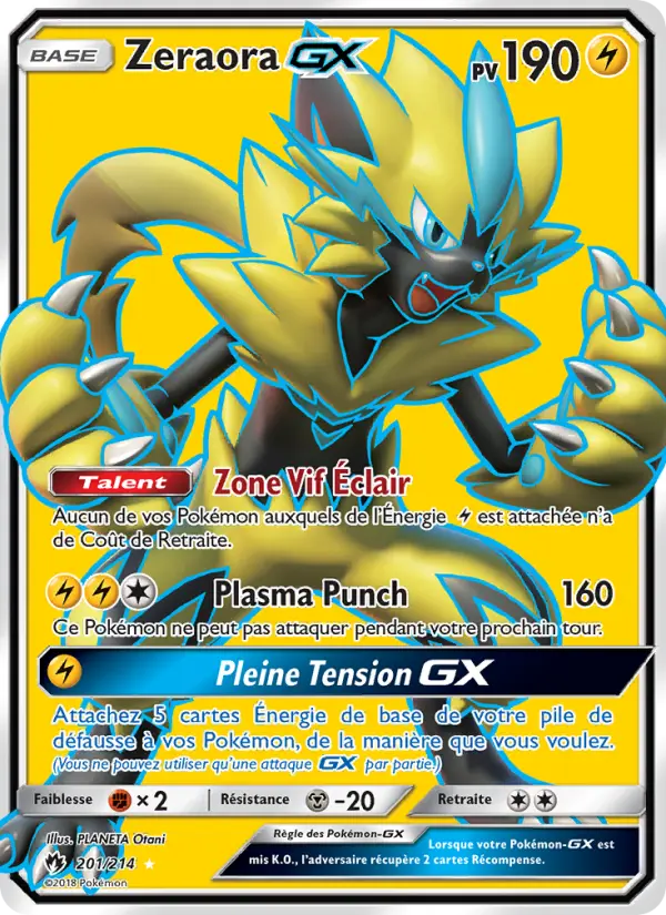 Carte Pokémon Zeraora GX 201