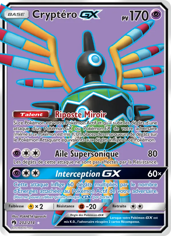 Carte Pokémon Cryptéro GX 202
