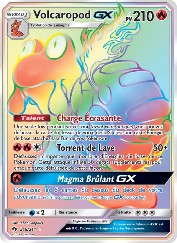Carte Pokémon Volcaropod GX 218