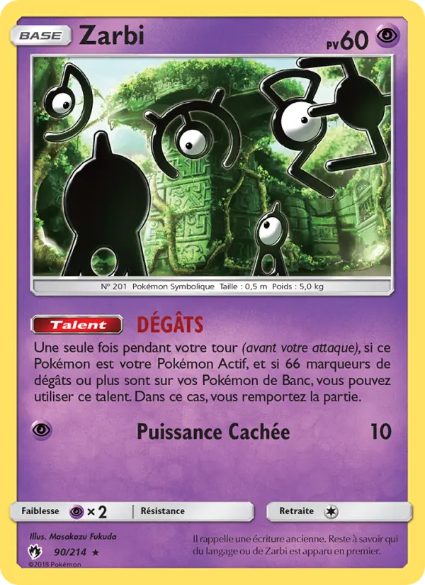Carte Pokémon Zarbi 90