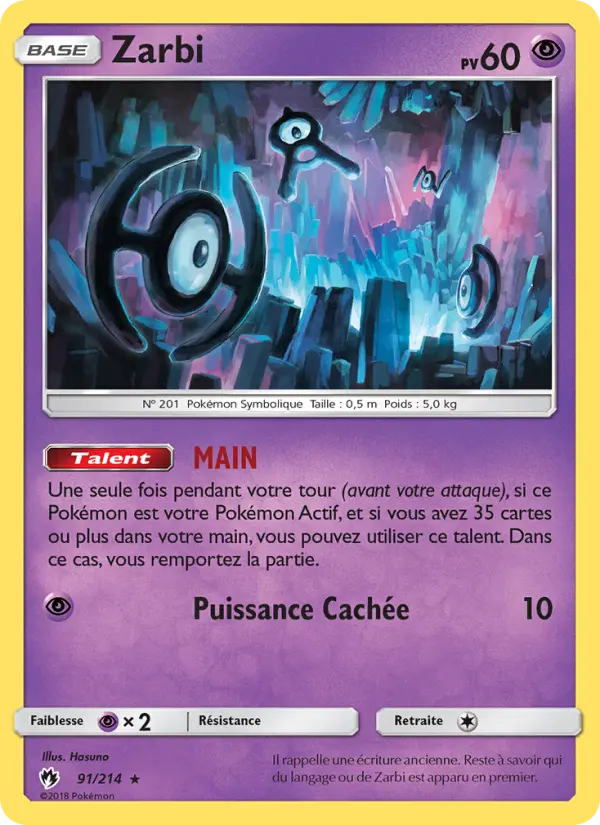 Carte Pokémon Zarbi 91