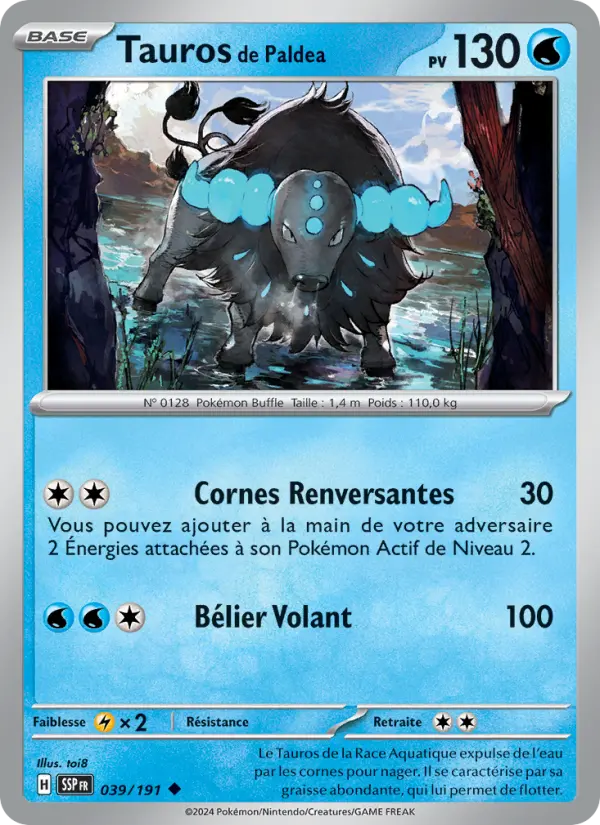 Carte Pokémon Tauros de Paldea 039