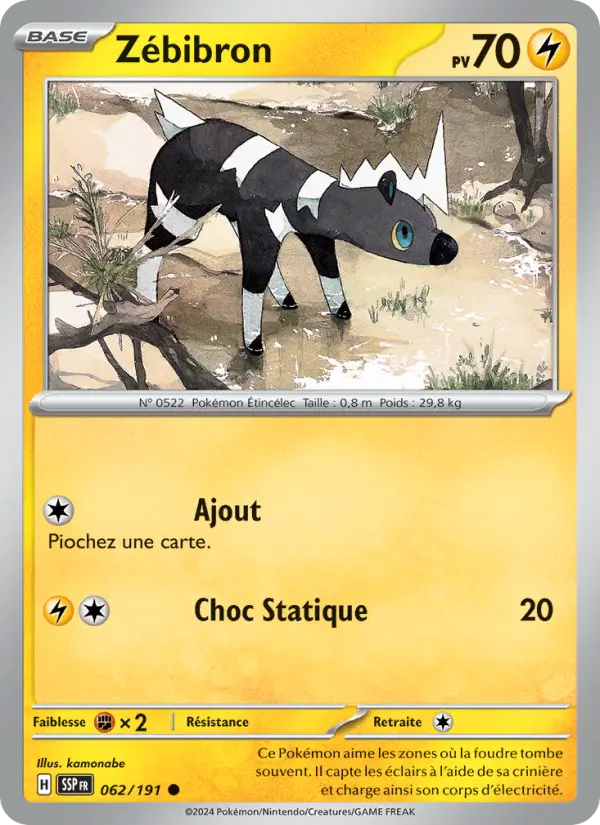 Carte Pokémon Zébibron 062