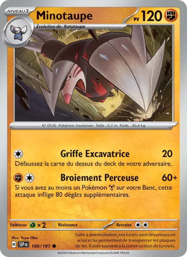 Carte Pokémon Minotaupe 109