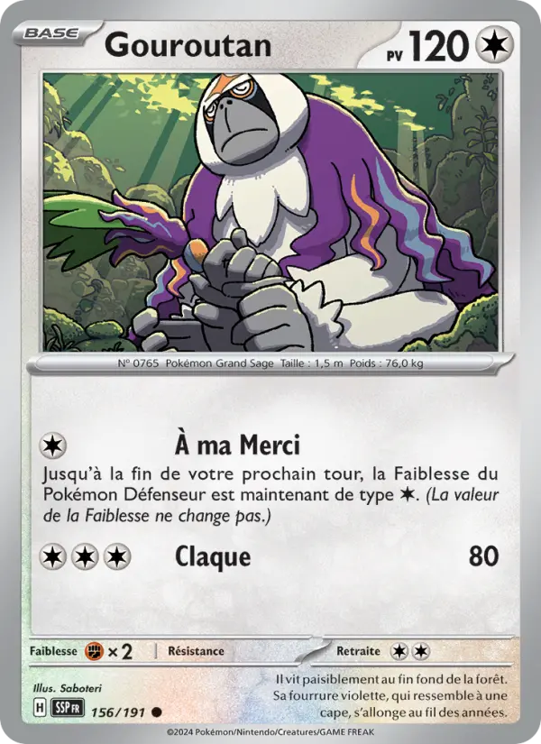Carte Pokémon Gouroutan 156
