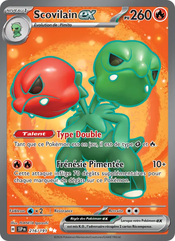Carte Pokémon Scovilain-ex 216