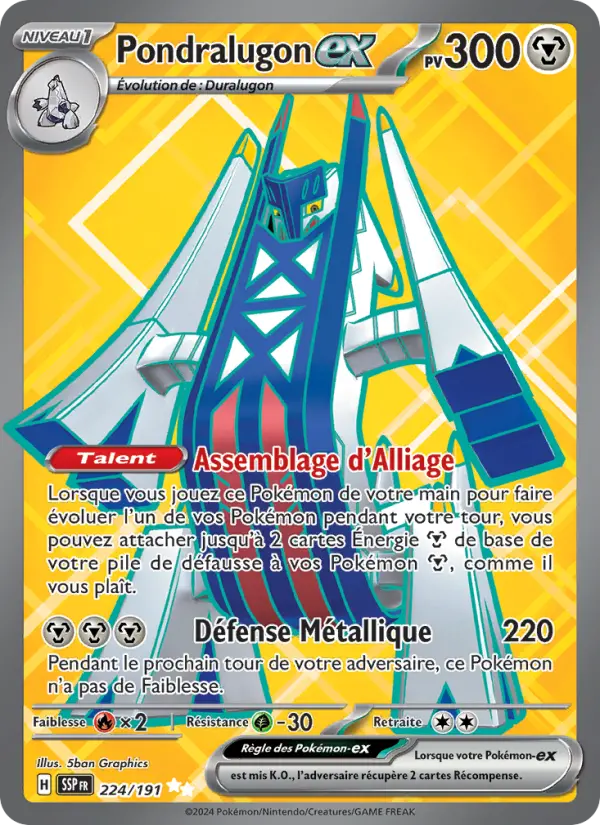 Carte Pokémon Pondralugon-ex 224