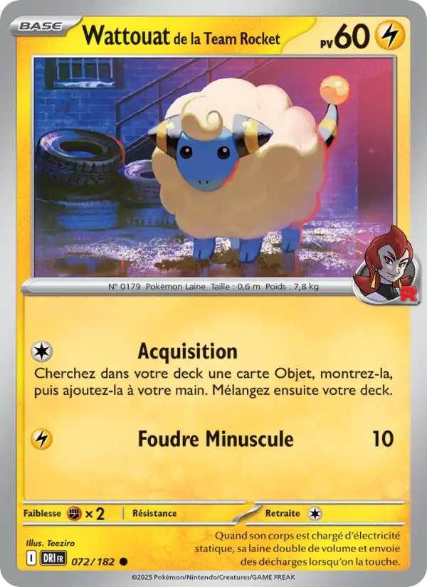 Carte Pokémon Wattouat de la Team Rocket 072