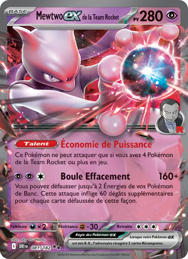 Carte Pokémon Mewtwo-ex de la Team Rocket 081