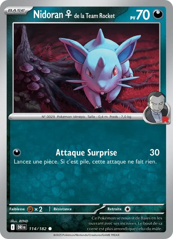 Carte Pokémon Nidoran♀ de la Team Rocket 114