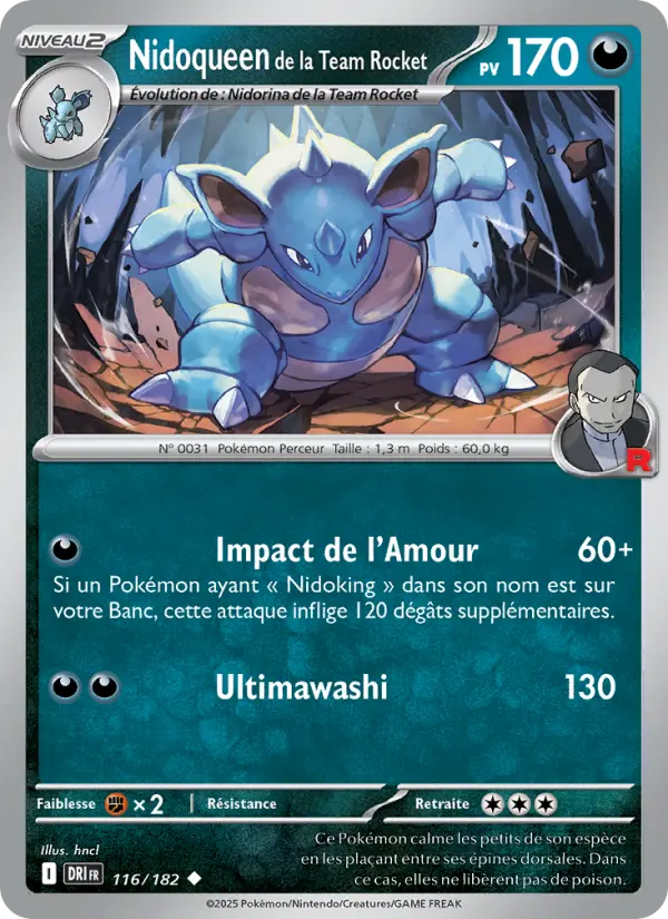 Carte Pokémon Nidoqueen de la Team Rocket 116