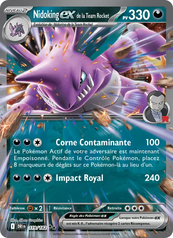 Carte Pokémon Nidoking-ex de la Team Rocket 119