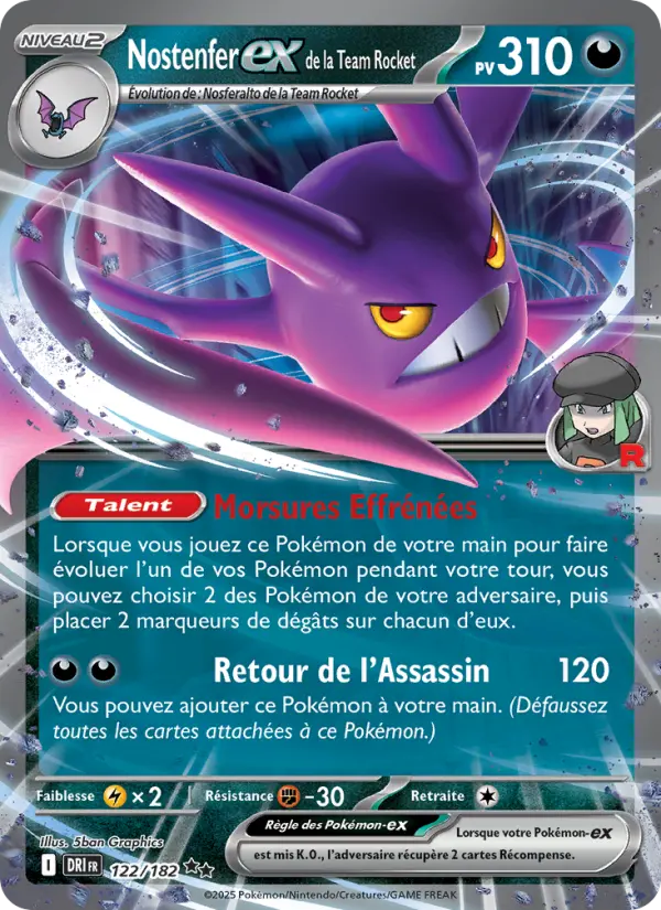 Carte Pokémon Nostenfer-ex de la Team Rocket 122