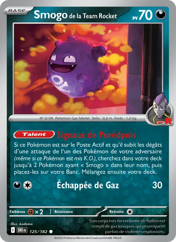 Carte Pokémon Smogo de la Team Rocket 125