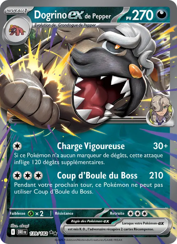 Carte Pokémon Dogrino-ex de Pepper 139
