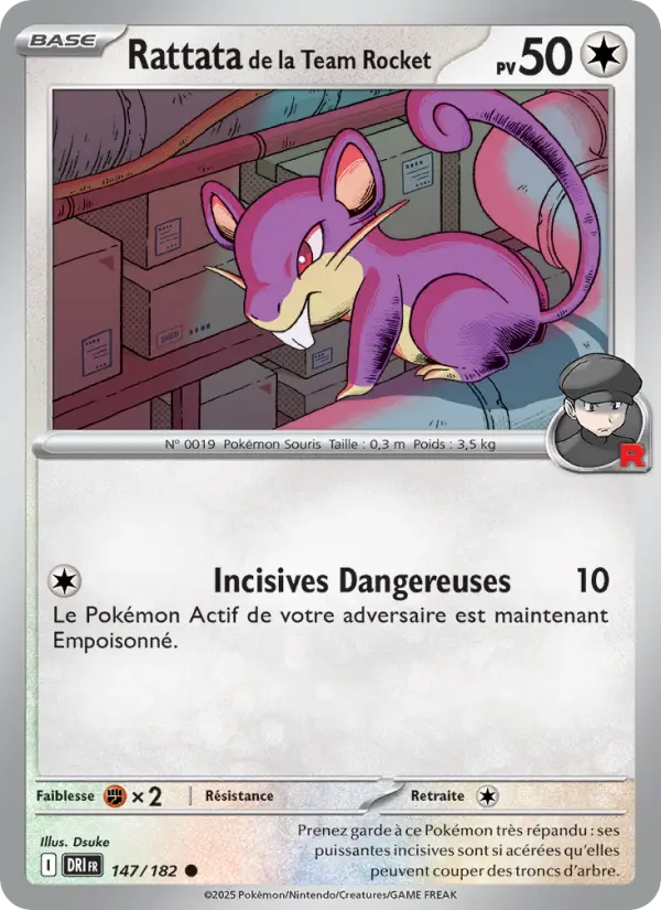 Carte Pokémon Rattata de la Team Rocket 147
