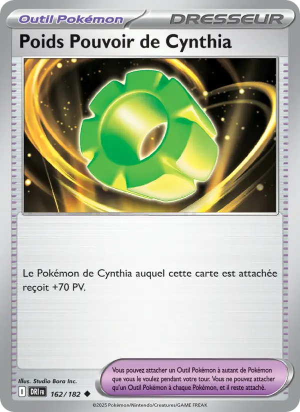 Carte Pokémon Poids Pouvoir de Cynthia 162