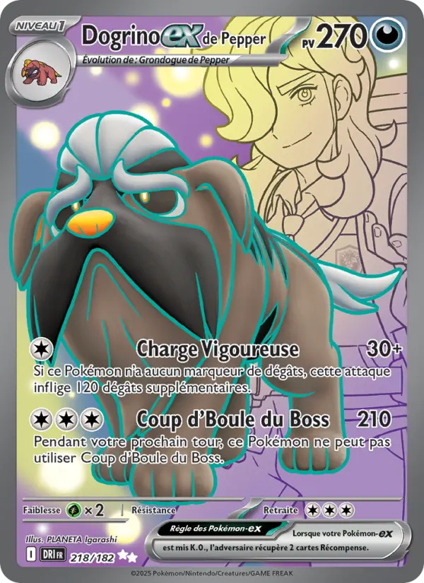 Carte Pokémon Dogrino-ex de Pepper 218