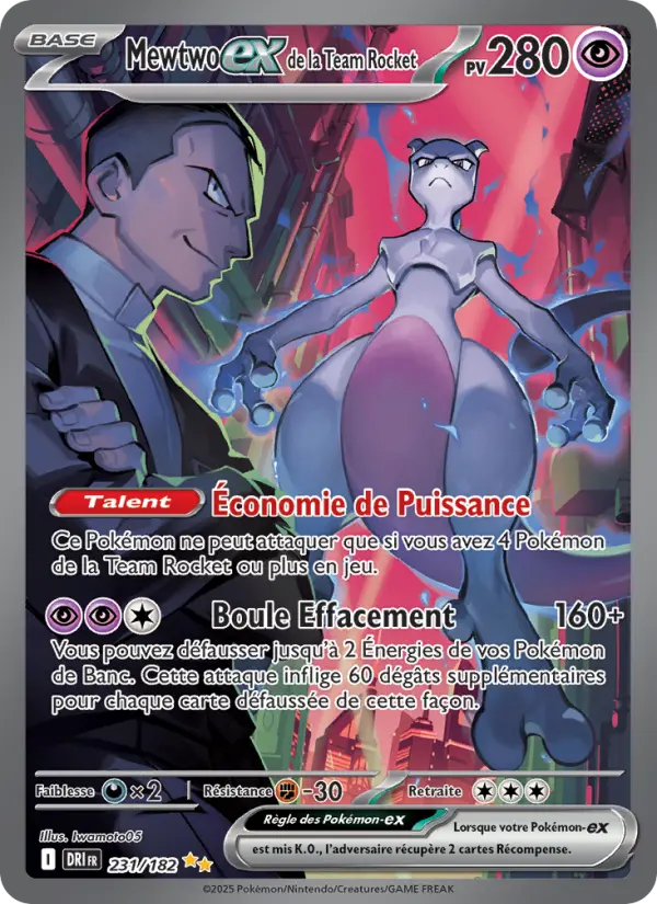 Carte Pokémon Mewtwo-ex de la Team Rocket 231