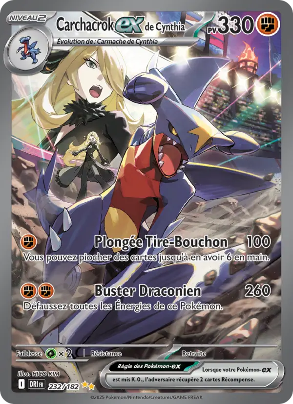 Carte Pokémon Carchacrok-ex de Cynthia 232