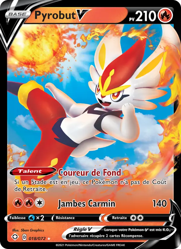 Carte Pokémon Pyrobut V 18