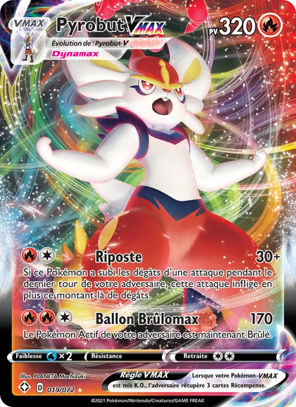 Carte Pokémon Pyrobut VMAX 19
