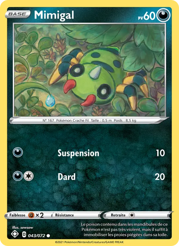 Carte Pokémon Mimigal 43
