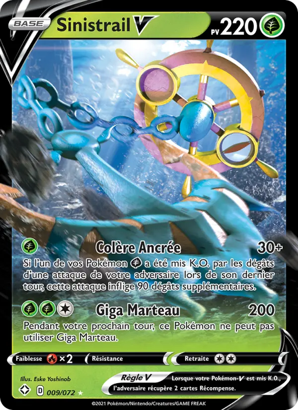 Carte Pokémon Sinistrail V 9
