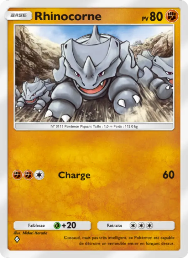 Carte Pokémon Rhinocorne 156