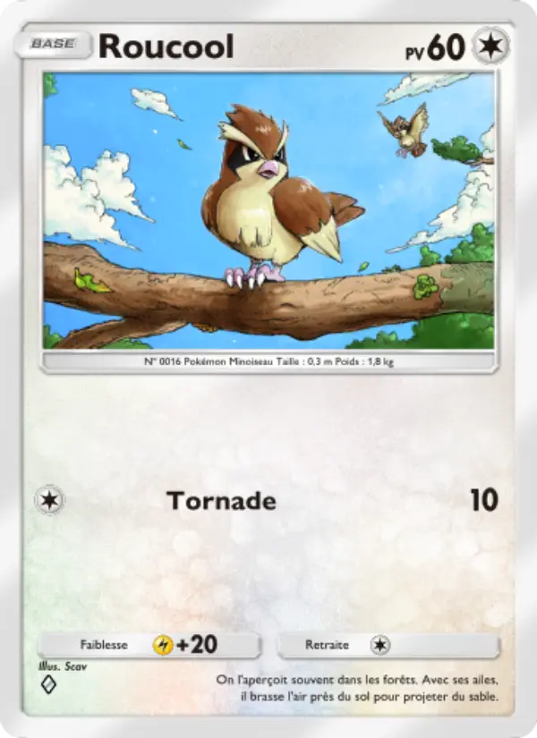 Carte Pokémon Roucool 186