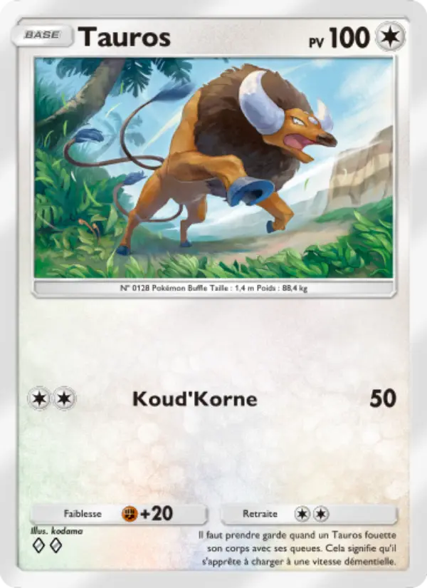 Carte Pokémon Tauros 204